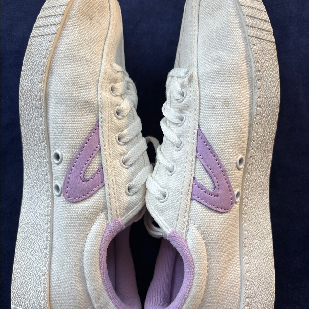 Tretorn White and Purple Sneakers - Picture 6 of 9